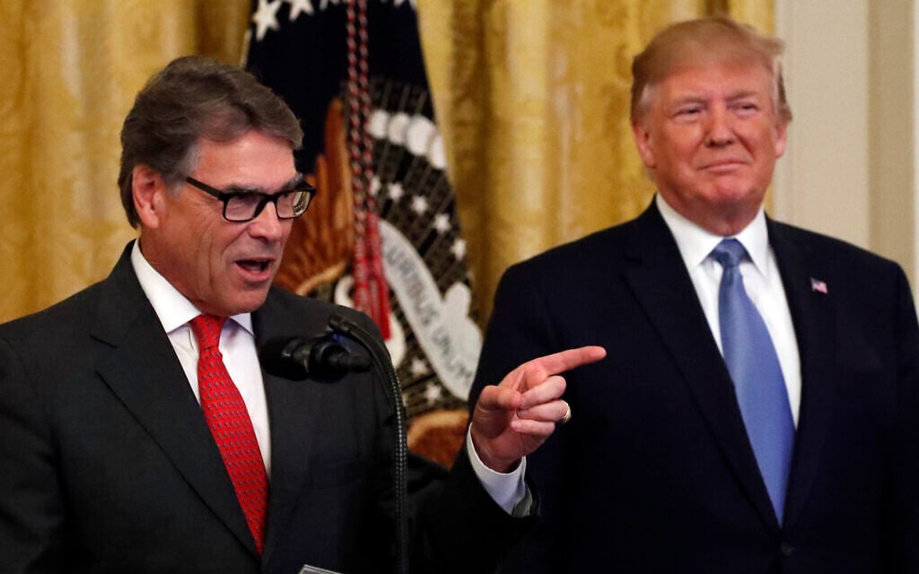 President Donald Trump listens as Energy Secretary Rick Perry speaks during an event about the environment in the East Room of the White House, Monday, July 8, 2019, in Washington. (AP Photo/Alex Brandon) President Donald Trump listens as Energy Secretary Rick Perry speaks during an event about the environment in the East Room of the White House, Monday, July 8, 2019, in Washington. (AP Photo/Alex Brandon)