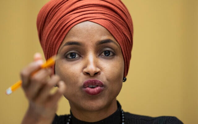 US Rep. Ilhan Omar speaks to witnesses during a House Committee on the Judiciary‚ Subcommittee on Immigration and Citizenship and Committee on Foreign Affairs, Subcommittee on Oversight and Investigations joint hearing on the administration's 'Muslim ban' on Capitol Hill in Washington, September 24, 2019. (AP Photo/Manuel Balce Ceneta) US Rep. Ilhan Omar speaks to witnesses during a House Committee on the Judiciary‚ Subcommittee on Immigration and Citizenship and Committee on Foreign Affairs, Subcommittee on Oversight and Investigations joint hearing on the administration's 'Muslim ban' on Capitol Hill in Washington, September 24, 2019. (AP Photo/Manuel Balce Ceneta)