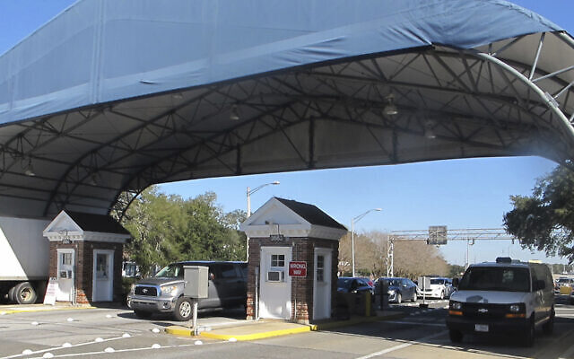 Entrance to the Naval Air Base Station in Pensacola, Florida, January 29, 2016. (Melissa Nelson/AP)