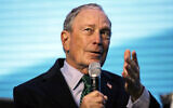 Michael Bloomberg at an on-stage conversation at the American Geophysical Union fall meeting,  December 11, 2019, in San Francisco. (AP Photo/Eric Risberg)