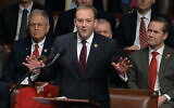 Republican Representative Lee Zeldin of New York speaks as the House of Representatives debates the articles of impeachment against US President Donald Trump at the Capitol in Washington, December 18, 2019. (House Television via AP)