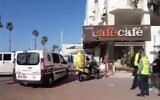 Screen capture from video at the scene of a suspected murder in Bat Yam, December 16, 2019. (Channel 12 News)