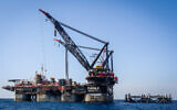 The Leviathan gas field gas processing rig near the city of Caesarea, on January 31, 2019. (Marc Israel Sellem)