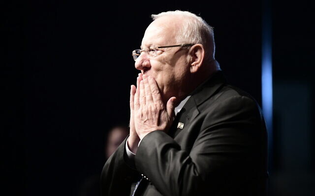 President Reuven Rivlin at a conference in Tel Aviv on November 24, 2019. (Tomer Neuberg/Flash90)