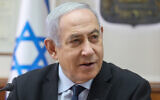 Prime Minister Benjamin Netanyahu leads the weekly cabinet meeting, at the Prime Minister's Office in Jerusalem, on December 22, 2019. (Marc Israel Sellem/POOL)