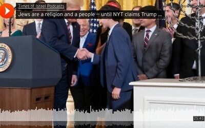 SoundCloud screenshot image: US President Donald J. Trump welcomes Austin Polonski of San Francisco, California, on stage December 11, 2019, during an afternoon Hanukkah Reception in the East Room of the White House. (Official White House Photo by Joyce N. Boghosian)