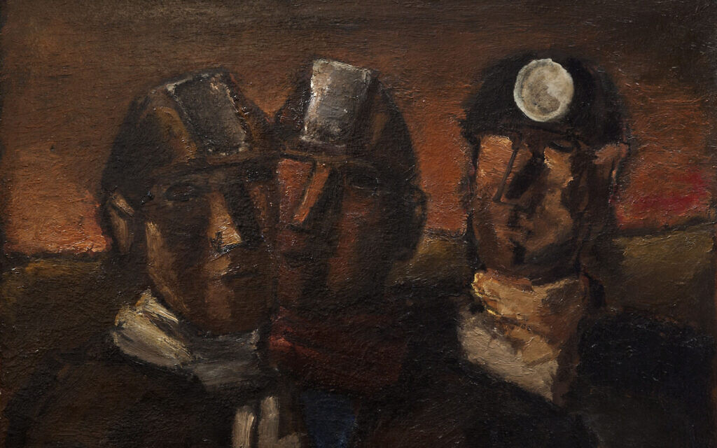 'Miners,' 1968, oil on canvas, by Josef Herman. (Courtesy estate of Josef Herman/ Flowers Gallery)