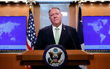 US Secretary of State Mike Pompeo speaks at the State Department in Washington, December 11, 2019. (AP Photo/Alex Brandon)