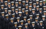 Navy midshipmen march ahead of an NCAA college football game between the Army and the Navy, December 14, 2019, in Philadelphia. (AP Photo/Matt Rourke)