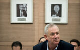 Blue and White party leader Benny Gantz attends a Defense and Foreign Affairs Committee discussion at the Knesset, December 9, 2019. (Yonatan Sindel/Flash90)