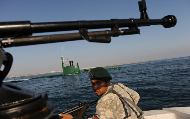 Illustrative: an Iranian naval drill in the Sea of Oman, December 28, 2011. (AP Photo/International Iran Photo Agency, Ali Mohammadi) Illustrative: an Iranian naval drill in the Sea of Oman, December 28, 2011. (AP Photo/International Iran Photo Agency, Ali Mohammadi)