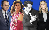 From left to right: Moshe Arens, Lori Gilbert Kaye, Robert Frank, Peggy Lipton. (Getty Images/Facebook/via JTA)