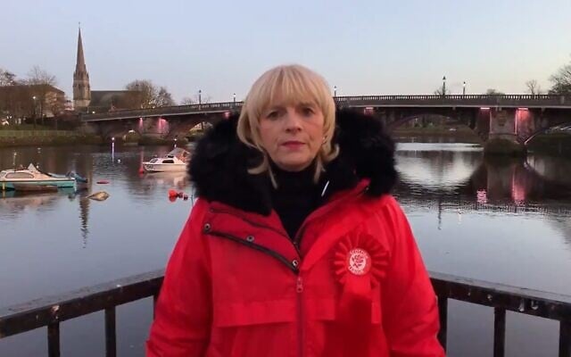 Jean Anne Mitchell, Scottish Labour candidate for West Dunbartonshire, in video from December 5, 2019 (Screen grab via Twitter) Jean Anne Mitchell, Scottish Labour candidate for West Dunbartonshire, in video from December 5, 2019 (Screen grab via Twitter)