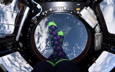 Photo taken by American Jewish astronaut Jessica Meir from the International Space Station on the first day of Hanukkah, December 22, 2019. (Twitter screen capture)