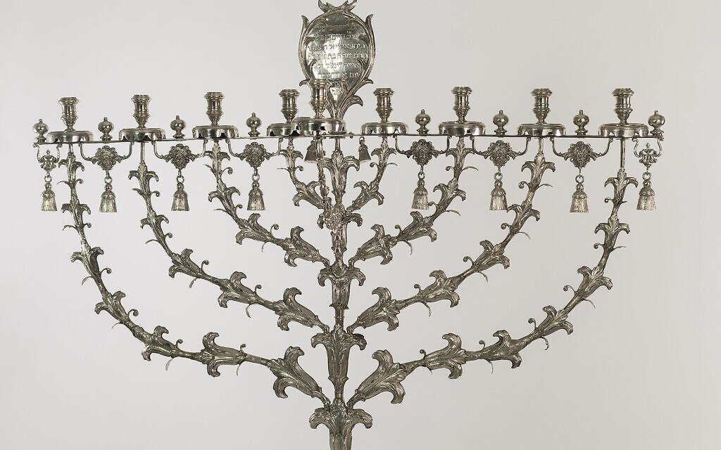The Rintel Menorah on display at the Jewish Historical Museum of Amsterdam, the Netherlands. (Courtesy of the Jewish Cultural Quarter/JCK via JTA) The Rintel Menorah on display at the Jewish Historical Museum of Amsterdam, the Netherlands. (Courtesy of the Jewish Cultural Quarter/JCK via JTA)