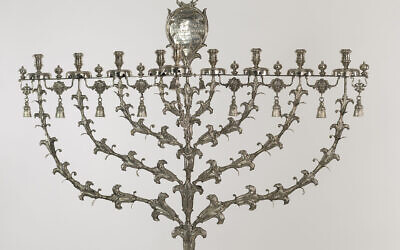 The Rintel Menorah on display at the Jewish Historical Museum of Amsterdam, the Netherlands. (Courtesy of the Jewish Cultural Quarter/JCK via JTA)