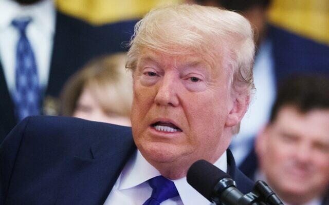 US President Donald Trump speaks during an event honoring the 2019 college football national champions, the Louisiana State University Tigers, in the East Room of the White House in Washington, January 17, 2020. (Mandel Ngan/AFP)