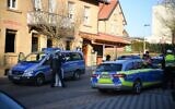 Police cars are seen at the site where a shooter, believed to have a personal motive, launched an assault on January 24, 2020 in the town of Rot am See in southwestern Germany. - (Photo by Sebastian Gollnow / DPA / AFP)