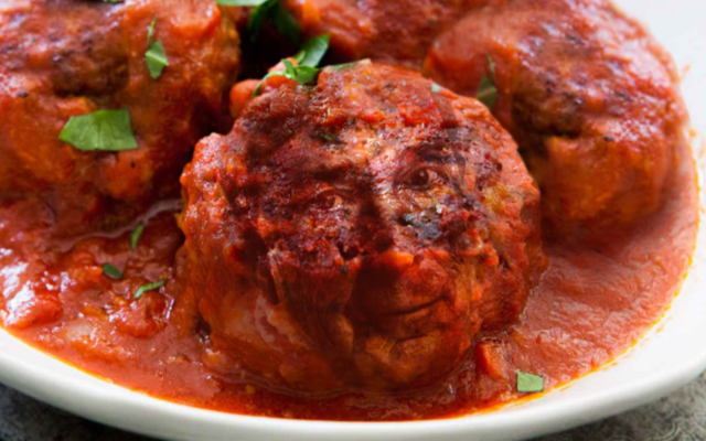 A photo of Mike Bloomberg as a meatball tweeted January 14, 2020, by Bloomberg's social media team. (Twitter) A photo of Mike Bloomberg as a meatball tweeted January 14, 2020, by Bloomberg's social media team. (Twitter)