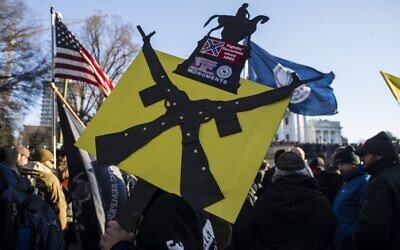 Gun rights advocates attend a rally organized by The Virginia Citizens Defense League on Capitol Square near the state capitol building in Richmond, Virginia, on January 20, 2020. (Zach Gibson/Getty Images/AFP