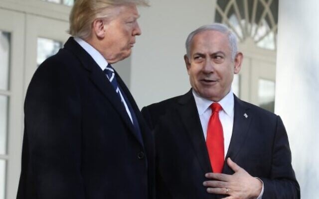 US President Donald Trump (L) and Prime Minister Benjamin Netanyahu talk to reporters along the colonnade at the White House on January 27, 2020 in Washington, DC. (Mark Wilson/Getty Images/AFP) US President Donald Trump (L) and Prime Minister Benjamin Netanyahu talk to reporters along the colonnade at the White House on January 27, 2020 in Washington, DC. (Mark Wilson/Getty Images/AFP)