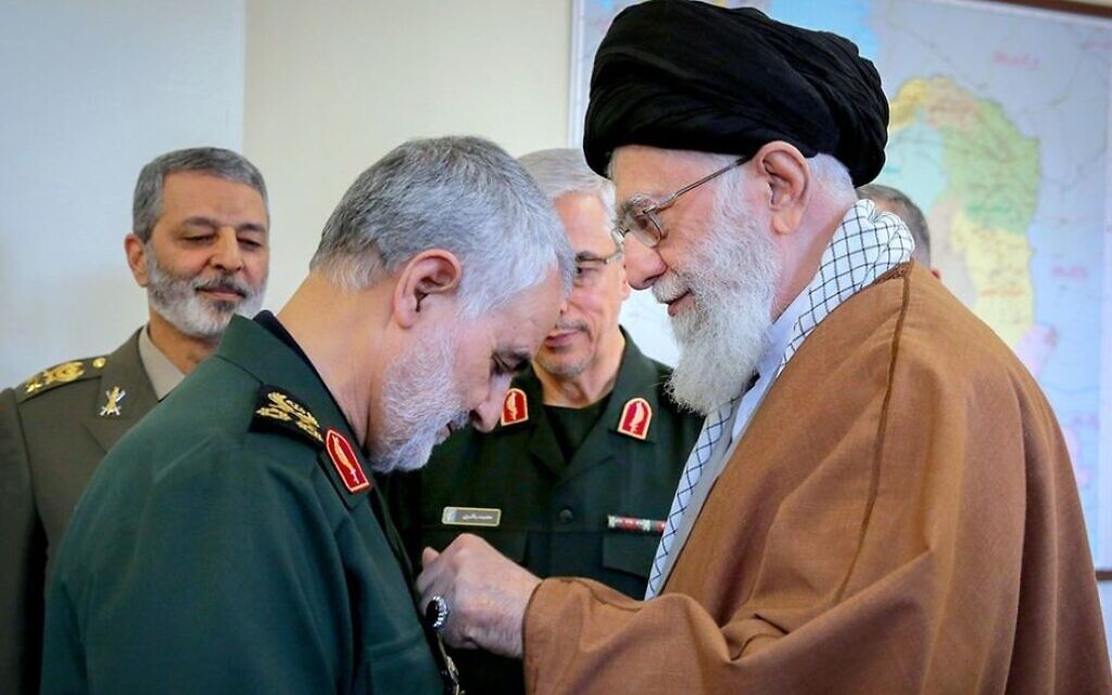 Iran's Quds Force commander Qassem Soleimani (left) with Iranian Supreme Leader Ali Khamenei (Wikipedia) Iran's Quds Force commander Qassem Soleimani (left) with Iranian Supreme Leader Ali Khamenei (Wikipedia)