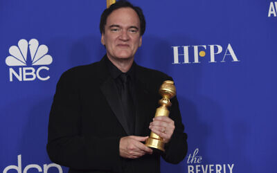 Quentin Tarantino, winner of the award for best director, motion picture, for "Once Upon a Time...in Hollywood," poses in the press room at the 77th annual Golden Globe Awards at the Beverly Hilton Hotel on January 5, 2020, in Beverly Hills, California. (AP Photo/Chris Pizzello)