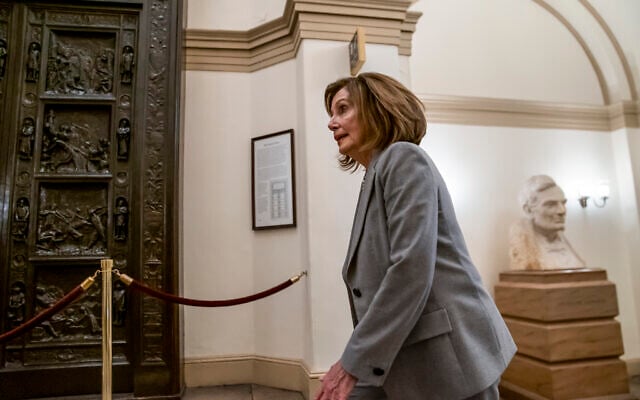 Speaker of the House Nancy Pelosi, D-Calif., arrives at the Capitol in Washington, Friday, January 10, 2020. (AP Photo/J. Scott Applewhite) Speaker of the House Nancy Pelosi, D-Calif., arrives at the Capitol in Washington, Friday, January 10, 2020. (AP Photo/J. Scott Applewhite)