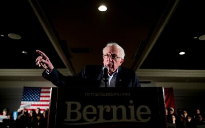 Democratic presidential candidate Sen. Bernie Sanders, I-Vt., speaks at a climate rally with the Sunrise Movement at The Graduate Hotel, Jan. 12, 2020, in Iowa City, Iowa. (AP Photo/Andrew Harnik)