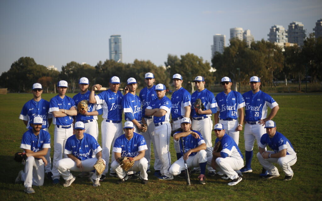 Israel's national baseball team at a team practice in Tel Aviv, January 14, 2020. (AP/Ariel Schalit) Israel's national baseball team at a team practice in Tel Aviv, January 14, 2020. (AP/Ariel Schalit)