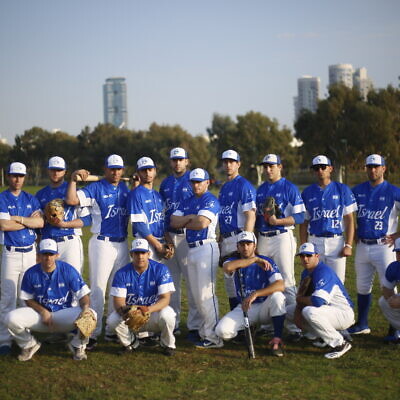 Israel's national baseball team at a team practice in Tel Aviv, January 14, 2020. (AP/Ariel Schalit) Israel's national baseball team at a team practice in Tel Aviv, January 14, 2020. (AP/Ariel Schalit)