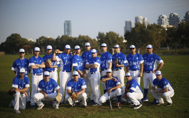 Israel's national baseball team at a team practice in Tel Aviv, January 14, 2020. (AP/Ariel Schalit) Israel's national baseball team at a team practice in Tel Aviv, January 14, 2020. (AP/Ariel Schalit)