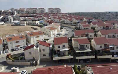 A view of the Israeli West Bank settlement of Ariel, January 28, 2020. (AP Photo/Ariel Schalit)