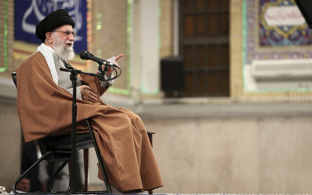 Iranian Supreme Leader Ayatollah Ali Khamenei in Tehran, Iran, January 1, 2020. (Office of the Iranian Supreme Leader via AP) Iranian Supreme Leader Ayatollah Ali Khamenei in Tehran, Iran, January 1, 2020. (Office of the Iranian Supreme Leader via AP)