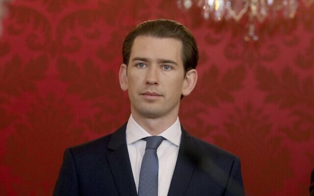 New Austrian Chancellor Sebastian Kurz listen during the swearing-in ceremony of the new Austrian government led by a conservative Austrian People's Party, OEVP, and the Austrian Green party in Vienna, Austria, Jan. 7, 2020. (AP Photo/Ronald Zak) New Austrian Chancellor Sebastian Kurz listen during the swearing-in ceremony of the new Austrian government led by a conservative Austrian People's Party, OEVP, and the Austrian Green party in Vienna, Austria, Jan. 7, 2020. (AP Photo/Ronald Zak)