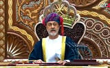 This image made from video shows Oman's new sultan Haitham bin Tariq Al Said, makes his first speech in front of the Royal Family Council in Muscat, Oman, January 11, 2020. (Oman TV via AP)