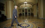 Senate Majority Leader Mitch McConnell, Republican-Kentucky, leaves the Senate chamber following impeachment proceedings, at the Capitol in Washington, January 16, 2020. (AP/Matt Rourke)