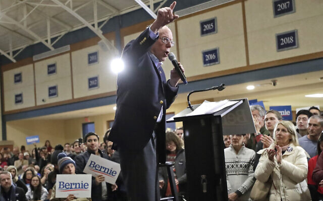 Democratic presidential candidate Sen. Bernie Sanders, I-Vt., speaks at a campaign event, Saturday, Jan. 18, 2020, in Exeter, N.H. (AP/Elise Amendola) Democratic presidential candidate Sen. Bernie Sanders, I-Vt., speaks at a campaign event, Saturday, Jan. 18, 2020, in Exeter, N.H. (AP/Elise Amendola)