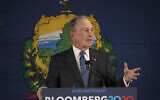 Democratic presidential candidate former New York City Mayor Michael Bloomberg speaks during a campaign event, Jan. 27, 2020, in Burlington, Vt. (AP Photo/Mary Altaffer)