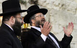 Rabbi Yehuda Deri (R), chief rabbi of the southern city of Beersheba, at the Western Wall in Jerusalem on December 12, 2012. (Yoav Ari Dudkevitch / FLASH90)