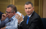 Speaker of the Knesset Yuli Edelstein attends the first election committee meeting at the Knesset on December 18, 2019. (Hadas Parush/Flash90)