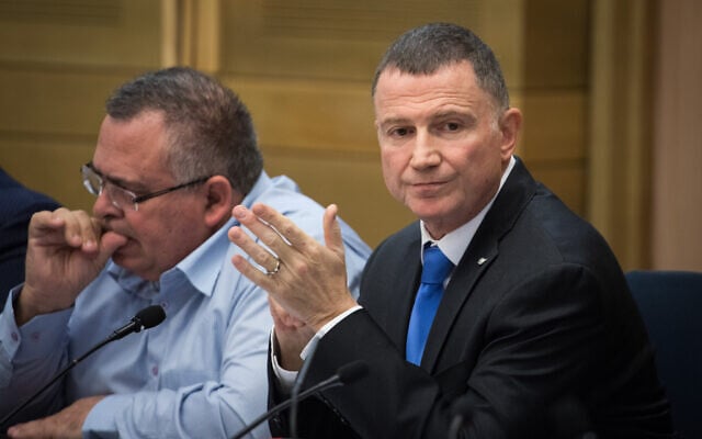Speaker of the Knesset Yuli Edelstein attends the first election committee meeting at the Knesset on December 18, 2019. (Hadas Parush/Flash90) Speaker of the Knesset Yuli Edelstein attends the first election committee meeting at the Knesset on December 18, 2019. (Hadas Parush/Flash90)