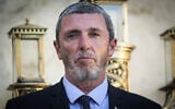 Education Minister Rafi Peretz attends a Hanukkah candle lighting ceremony at the Western Wall in Jerusalem's Old City, December 23, 2019. (Flash90)