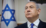 Prime Minister Benjamin Netanyahu attends the weekly cabinet meeting at his office in Jerusalem on December 29, 2019. (Marc Israel Sellem/Pool/Flash90)