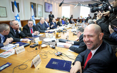 The weekly cabinet meeting at the Prime Minister's Office in Jerusalem, on December 29, 2019. (Marc Israel Sellem)