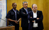 New Right chairman Naftali Bennett arrives to present his party list at the Knesset on January 15, 2020.(Olivier Fitoussi/Flash90)