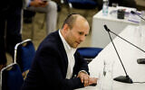 Defense Minister Naftali Bennett at the Knesset, in Jerusalem, on January 15, 2020. (Olivier Fitoussi/Flash90)