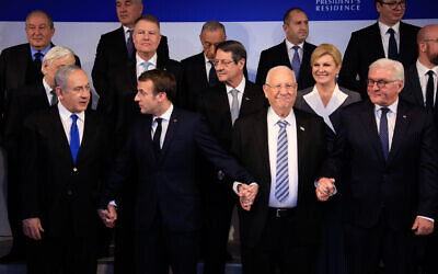 President Reuven Rivlin hosts over 40 world leaders as part of the World Holocaust Forum, on January 22, 2020. (Olivier Fitoussi/Flash90)