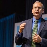 J Street President Jeremy Ben-Ami addresses the liberal Zionist group’s annual conference in Washington, DC, in October 2019 (Courtesy)