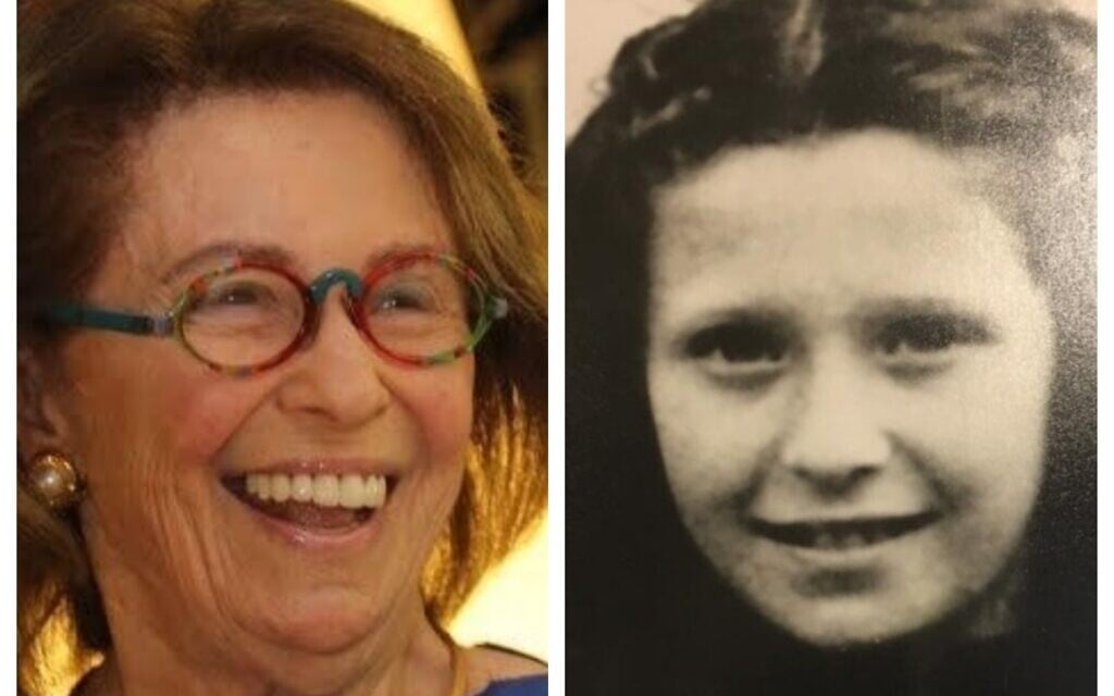 Child Holocaust survivor Irene Shashar today, and age 10 in France. (courtesy)